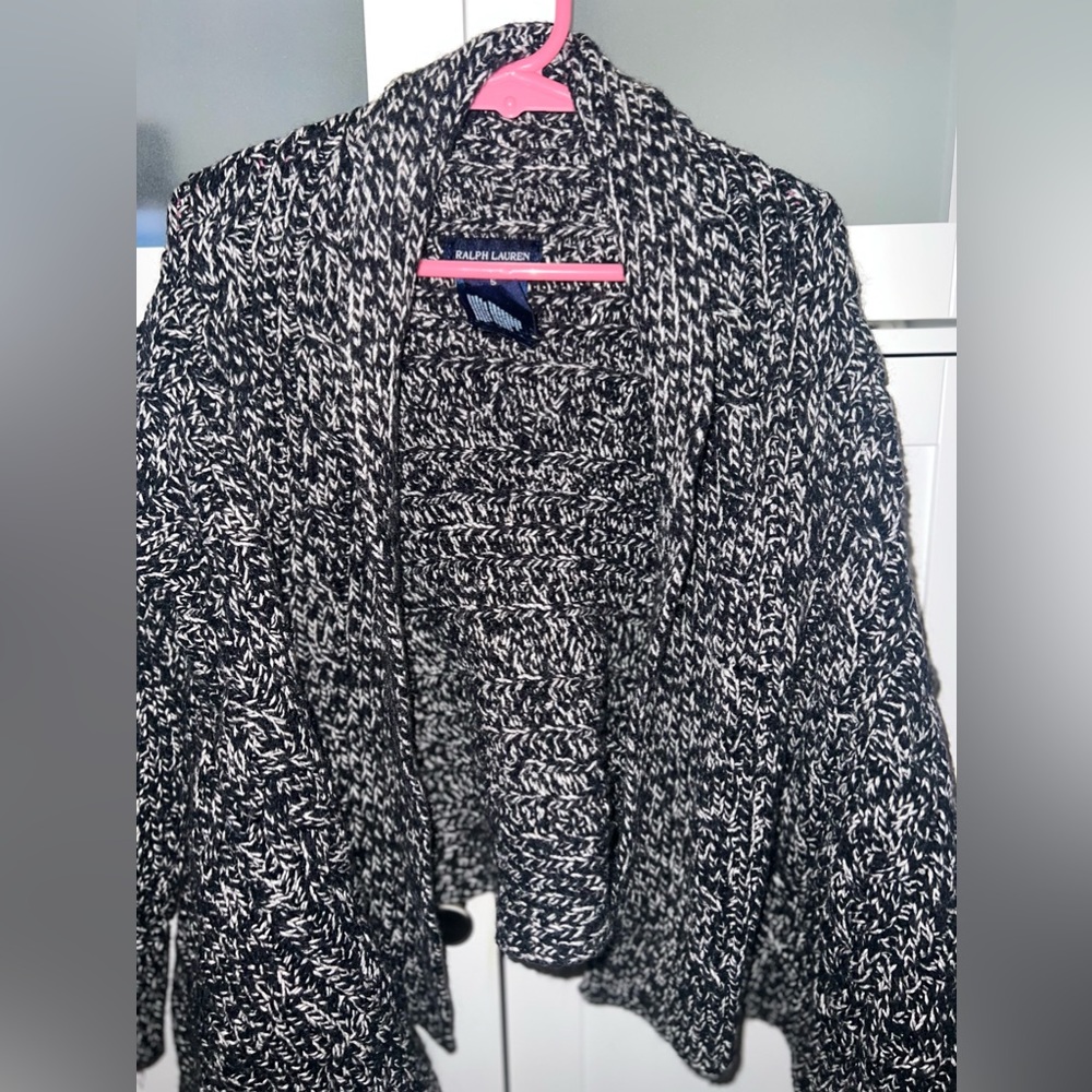 Black & White Toddler Ralph Lauren Cardigan